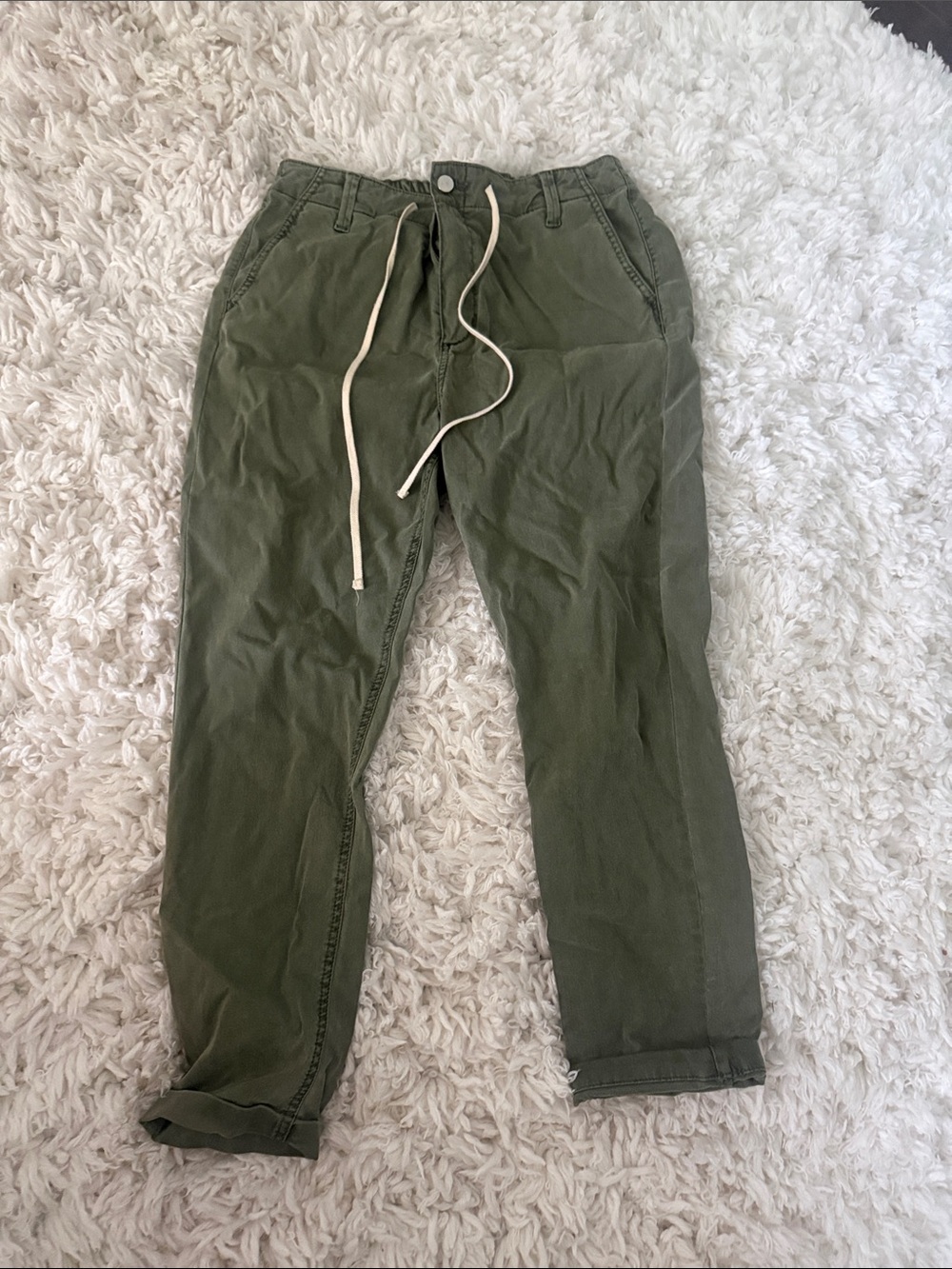 PAIGE Olive Drawstring Chinos